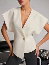 Elegant White Blouse With Butterfly Brooch